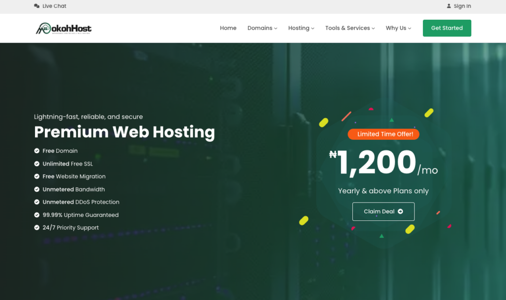 mokohhost hompage